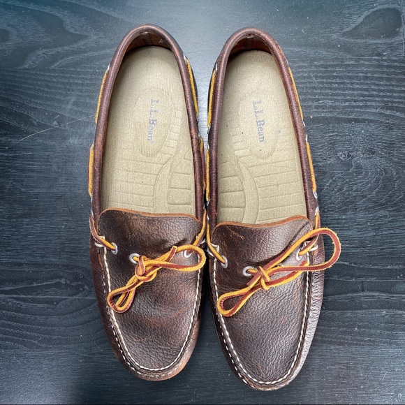 L.L. Bean leather boat shoes men’s size 8.5 - Picture 7 of 8